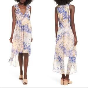 New Leith Ruffle High Low Dress pink floral small